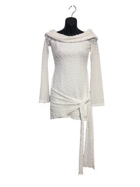 Princess Polly Karmin Long Sleeve Boucle Mini Dress White size 4